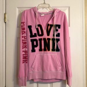 VS Pink Collection V Neck Hoodie